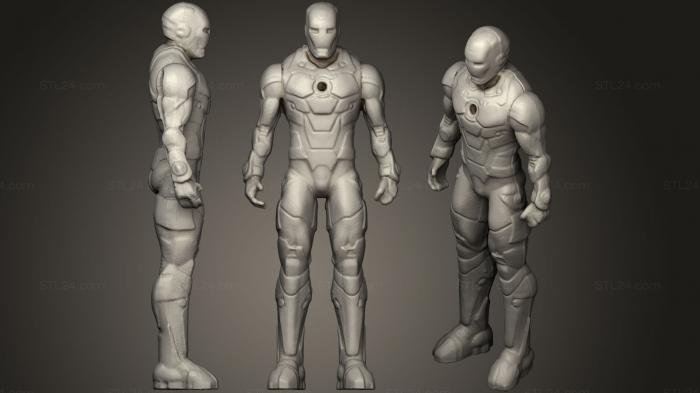 Статуэтки герои, монстры и демоны (Железный Человек, STKM_0893) 3D модель для ЧПУ станка